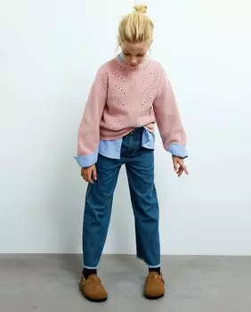 Свитер из синели для девочки Sfera, розовый