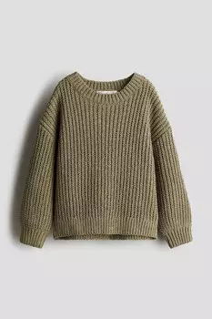 Свитер из синели H&M, зеленый