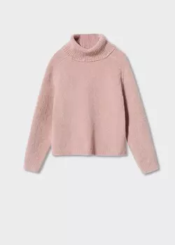 Свитер из синели MANGO, пастельный розовый