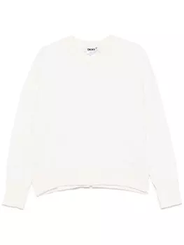 Свитер из синели с анималистичным принтом DKNY, нейтральный цвет