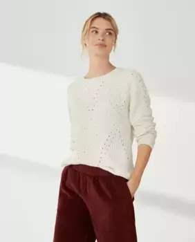 Свитер из синели с люрексом Southern Cotton, цвет Crudo