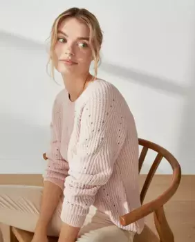 Свитер из синели с люрексом Southern Cotton, цвет Rosa Claro