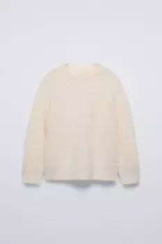 Свитер из синтетической шерсти альпаки ZARA, светло-бежевый