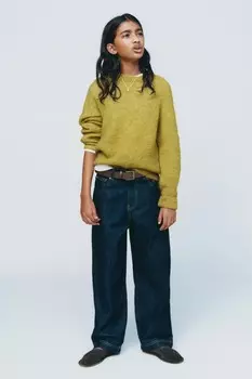 Свитер из синтетической шерсти альпаки ZARA, оливково-зеленый