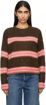 Свитер из смеси альпаки в розовую полоску Moncler