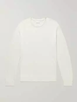 Свитер из смеси шелка и хлопка тутового дерева CLUB MONACO, слоновая кость