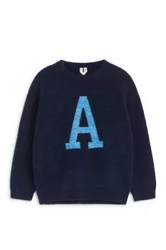 Свитер из смеси шерсти и альпаки Arket, синий