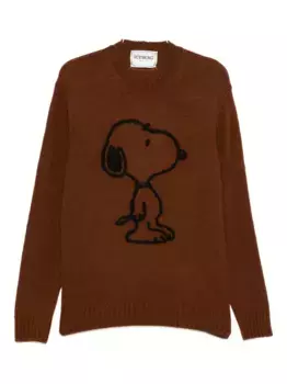 Свитер из смеси шерсти и альпаки с мотивом «Снупи» Iceberg, коричневый