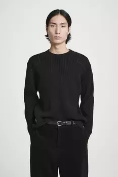 Свитер из смеси шерсти с нашивками Cos, черный