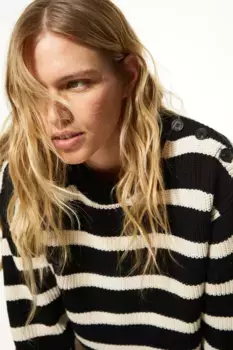 Свитер из смесового хлопка H&M, черный