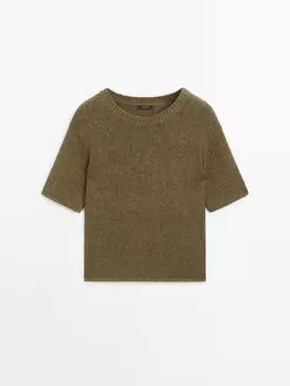 Свитер из смесового хлопка Massimo Dutti, хаки
