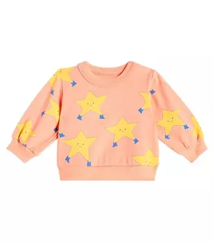 Свитер из смесового хлопка с детским принтом Tinycottons, красный