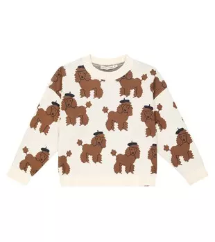 Свитер из смесового хлопка с изображением маленького пуделя Tinycottons, бежевый