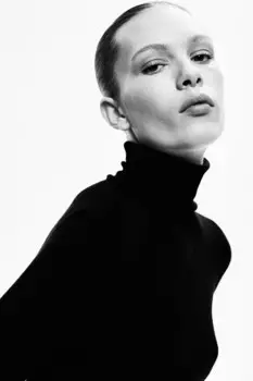 Свитер из смесового кашемира с водолазкой H&M, черный
