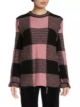 Свитер из смесового мохера в клетку Redvalentino, цвет Rose Nero