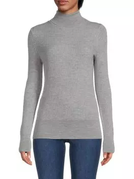 Свитер из смесовой мериносовой шерсти в рубчик Saks Fifth Avenue, цвет Flannel Heather