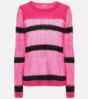 Свитер из смесовой мохера Miu Miu, Fuxia + Nero