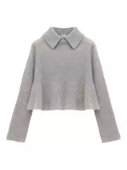 Свитер из смесовой мохеровой пряжи LOEWE, серый