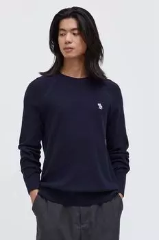 Свитер из смесовой шерсти Abercrombie & Fitch, темно-синий