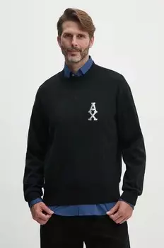 Свитер из смесовой шерсти Armani Exchange, черный