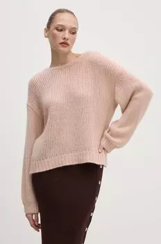 Свитер из смесовой шерсти Boss Orange, розовый