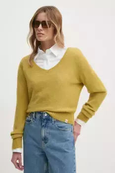 Свитер из смесовой шерсти Calvin Klein Jeans, желтый