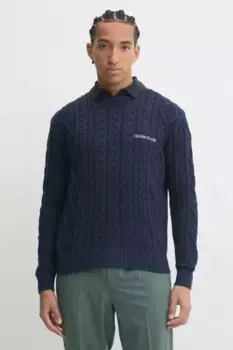 Свитер из смесовой шерсти Guess Jeans, темно-синий