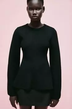 Свитер из смесовой шерсти H&M, черный