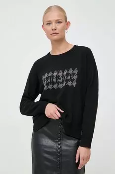 Свитер из смесовой шерсти Liu Jo, черный