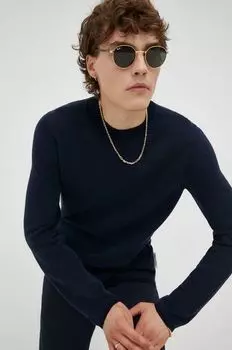 Свитер из смесовой шерсти Marc O'Polo, темно-синий