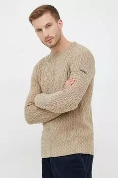 Свитер из смесовой шерсти Pepe Jeans, бежевый