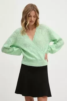 Свитер из смесовой шерсти Pepe Jeans HELEN WRAP, зеленый