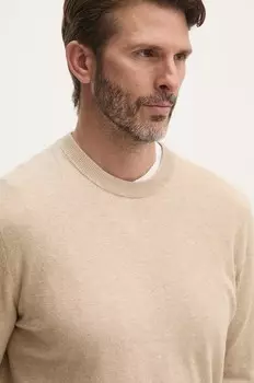 Свитер из смесовой шерсти Pepe Jeans НОВЫЙ ANDRE С КРУГЛЫМ ВЫРЕЗОМ, бежевый