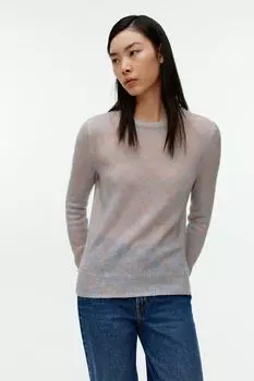 Свитер из смесовой шерсти с цветочным принтом H&M, бежевый