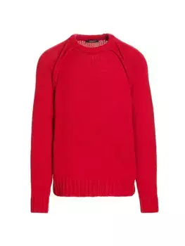 Свитер из смесовой шерсти с круглым вырезом Undercover, красный