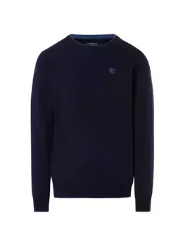Свитер из смесовой шерсти с круглым вырезом North Sails, темно-синий