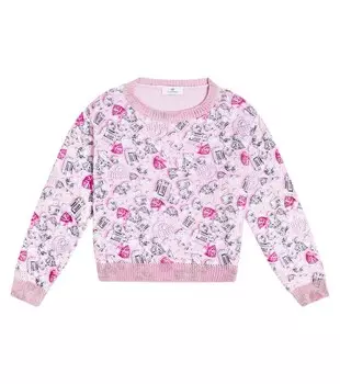 Свитер из смесовой шерсти с принтом из коллаборации с Chiara Ferragni Monnalisa, розовый
