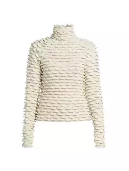 Свитер из смесовой шерсти с рыбьей чешуей Bottega Veneta, цвет dove