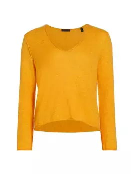 Свитер из смесовой шерсти с v-образным вырезом Atm Anthony Thomas Melillo, цвет tuscan sun