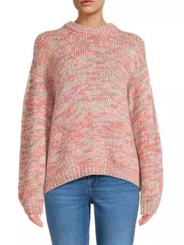 Свитер из смесовой шерсти с заниженными плечами Velvet, цвет Pink Multicolor