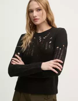 Свитер из смесовой шерсти Sisley, черный