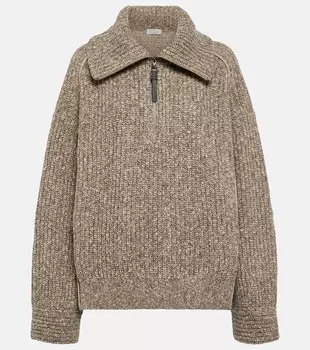 Свитер из смесовой шерсти Sparkling Chin BRUNELLO CUCINELLI, коричневый