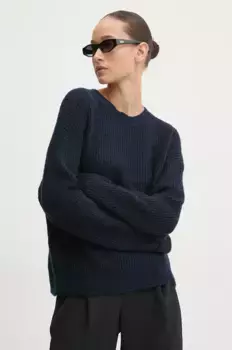 Свитер из смесовой шерсти Superdry, темно-синий