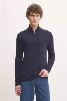 Свитер из смесовой шерсти Superdry, темно-синий