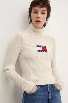 Свитер из смесовой шерсти Tommy Jeans, бежевый