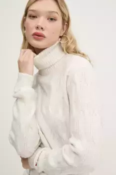 Свитер из смесовой шерсти Tommy Jeans, бежевый