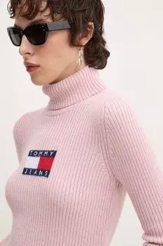 Свитер из смесовой шерсти Tommy Jeans, розовый