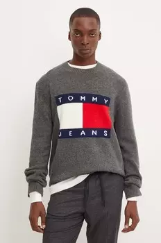 Свитер из смесовой шерсти Tommy Jeans, серый