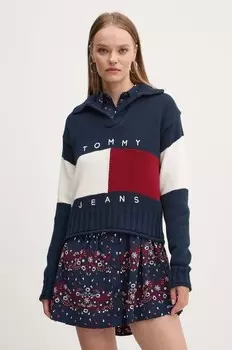 Свитер из смесовой шерсти Tommy Jeans, темно-синий