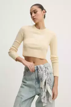 Свитер из смесовой шерсти Tommy Jeans, желтый